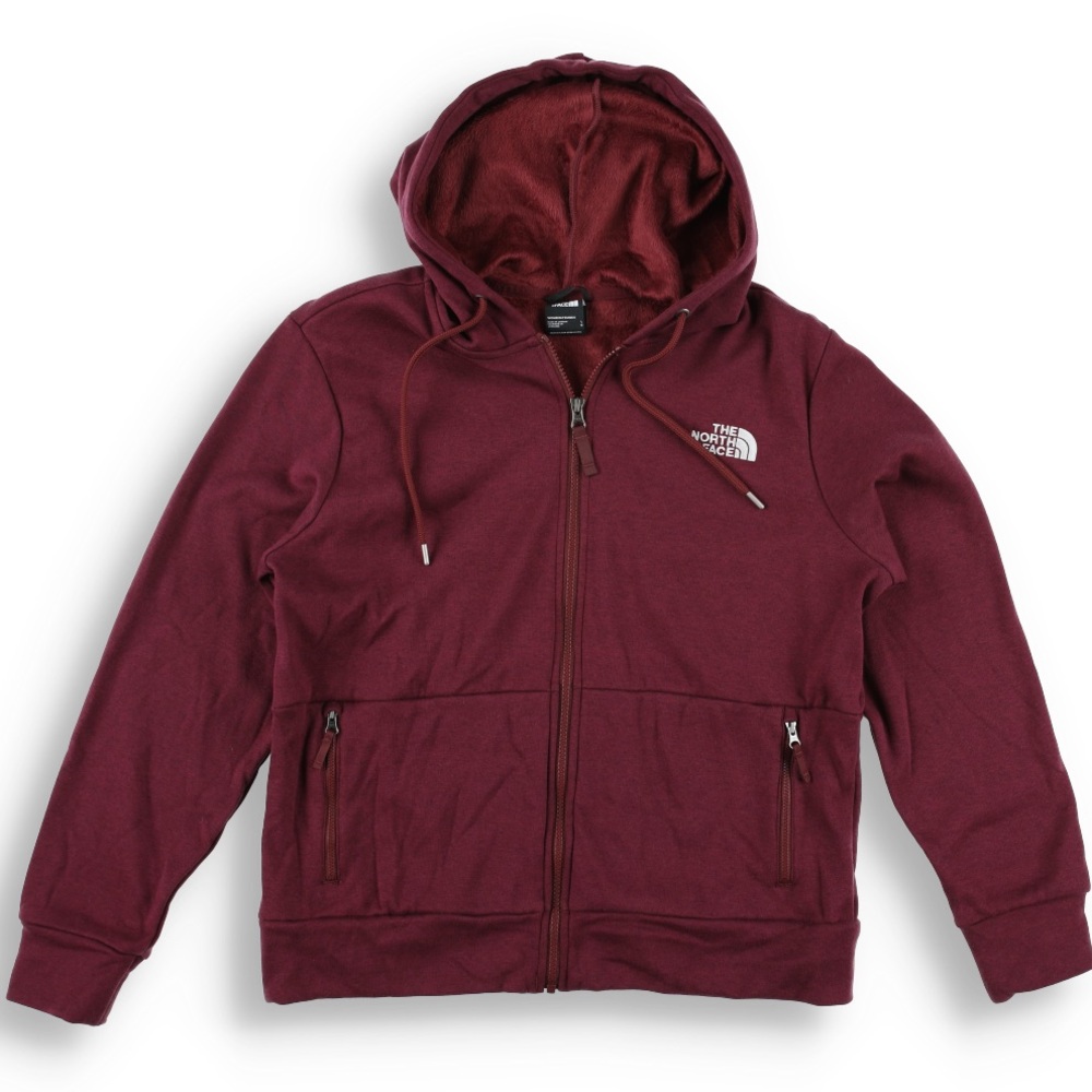 The North Face Burgundy Fleece hoodie Everyday full zip hooded Jacket regal red